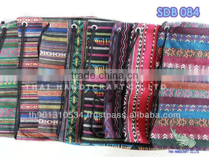 Woven drawstring bag