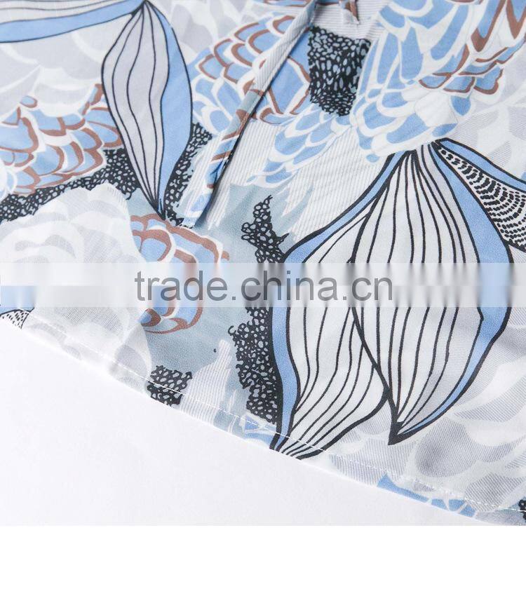 Summer new design casual dresses beach wind style printing high-waist elegant thin ladies long Chiffon Dress