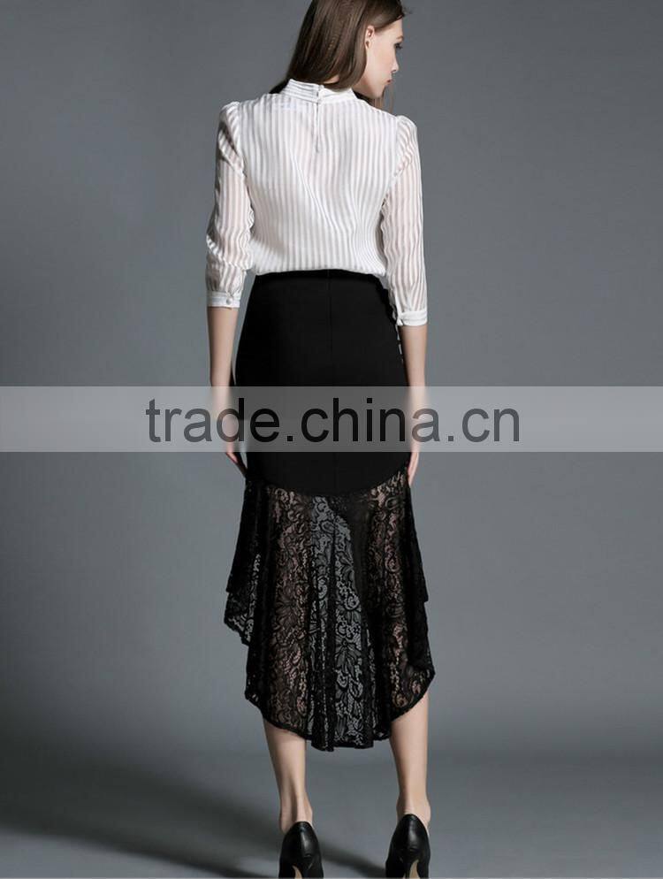 2016 Elegant fashion oem high waist fomal skirts women latest long skirt design for wholesale