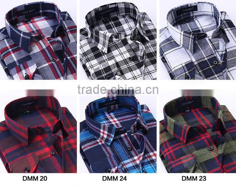 2016 Hot new product for alibaba fashionable uk style microfiber flannel plaid long sleeve latest shirt designs for men