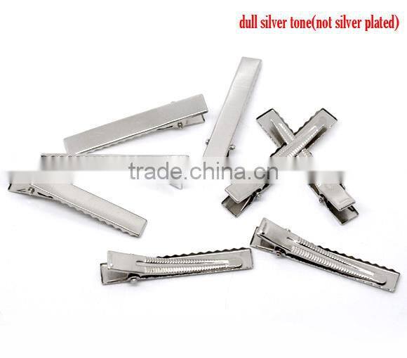Custom 40PCs/pack Silver Tone Prong Barrettes Decorative Hair Clips