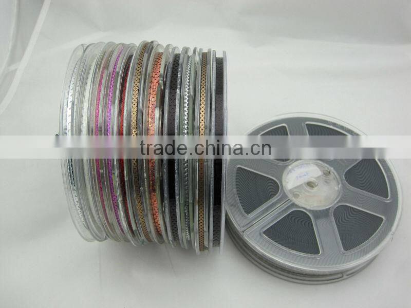 Hot fix sequin roll back with glue multi-colored