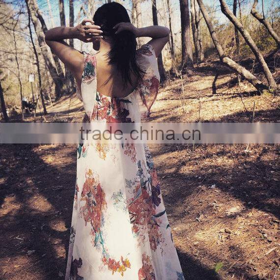 mommy and me maxi dresses chiffon flower print ladies dresses for women