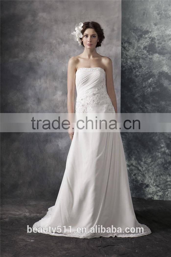 2017 Hot Sale Bridal Wedding Dress Bridal Gown Wholesale Price High chiffon wedding dress AS293