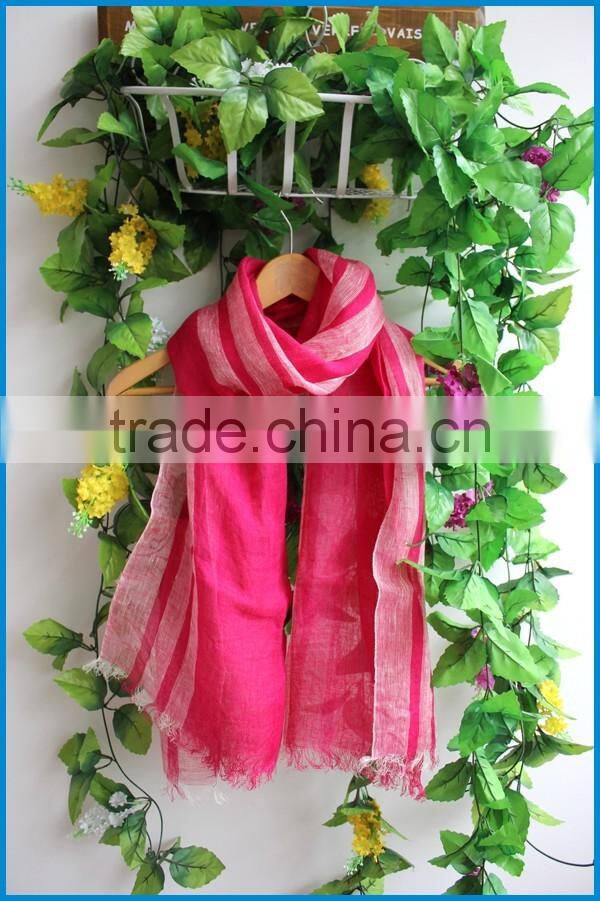 High quality classical striped design 100%linen men's scarf