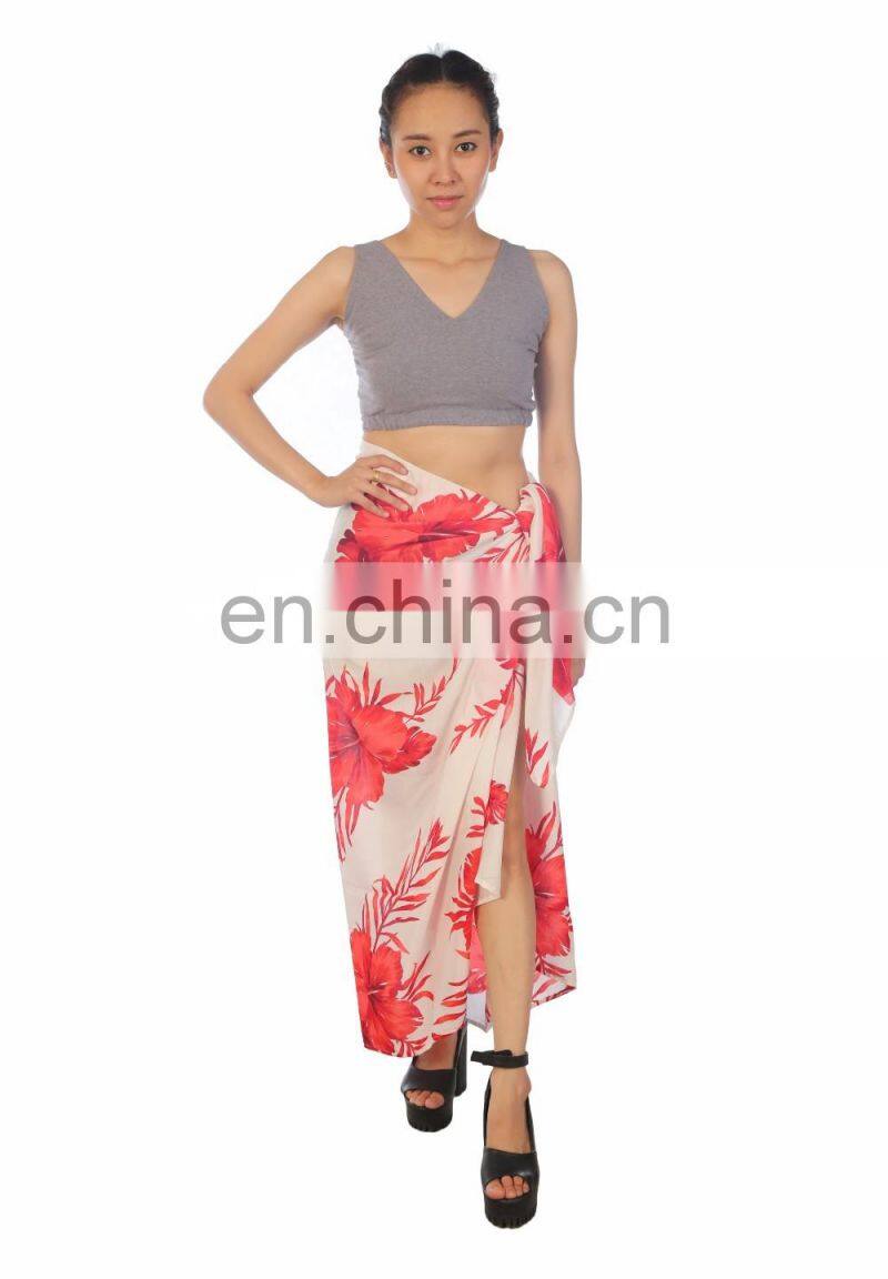 Lofbaz Women's Beach Pareo Sarong Fringeless Wrap Dress Rayon Sexy Cover-up Swimwear Summer