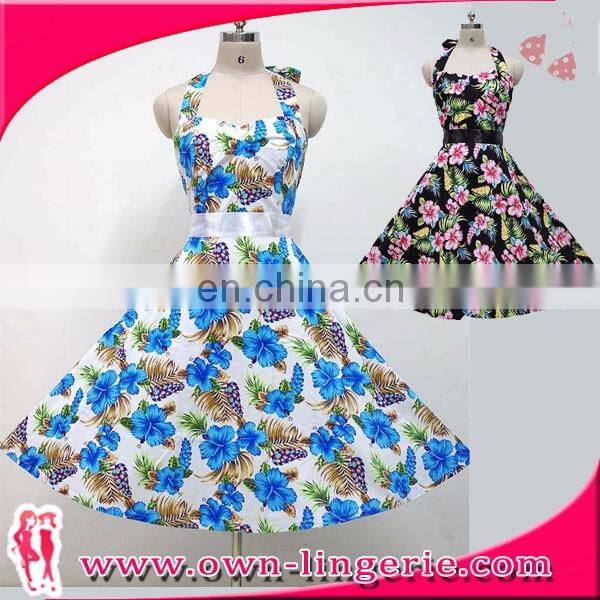 Ladies Lace Dress Summer New Fashion Dress Vintage Printed Elegant Ladies Vest Dresses