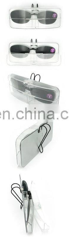 2014 high quality top selling new design polarized lens clip on sunglasses with case