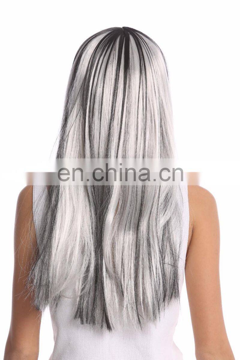 Carnival black white grey party wigs P-W221