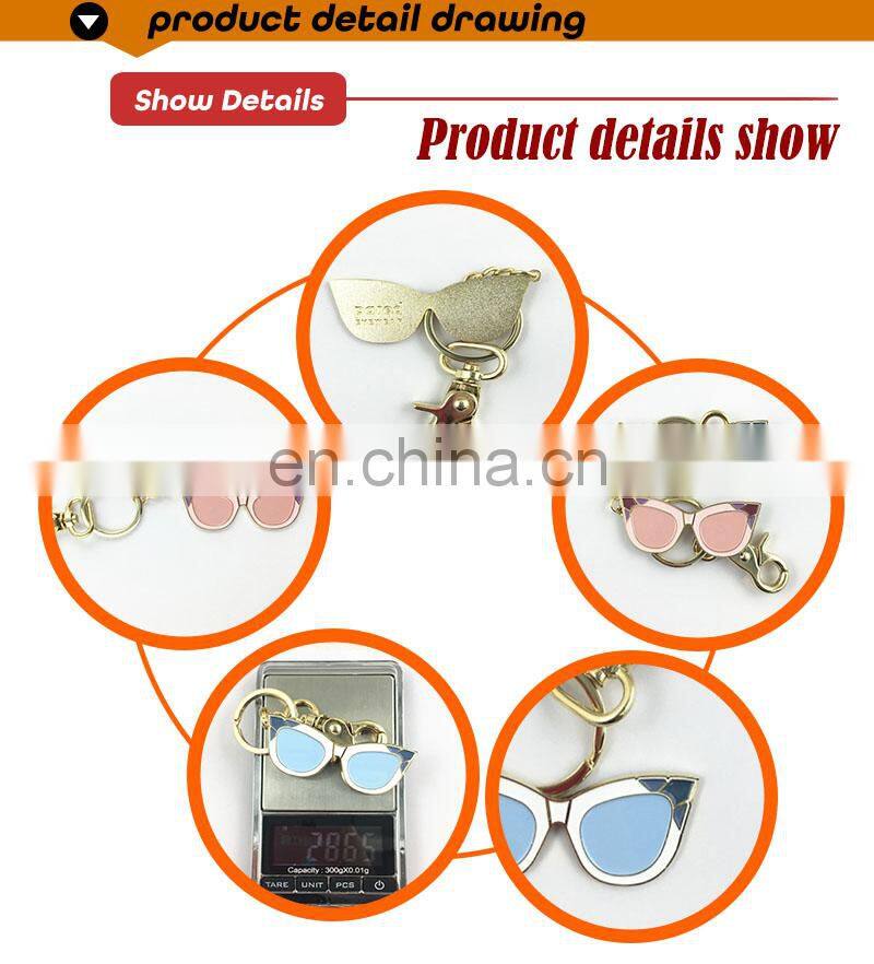 Sun glassess design keychain,customized key ring,2018 new key chain