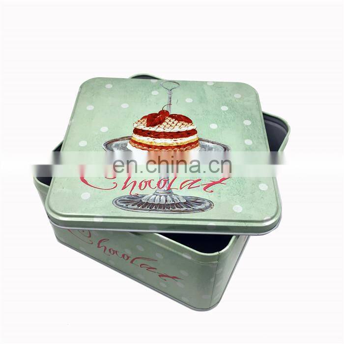 Custom square small gift metal chocolates biscuits cookies cake tin