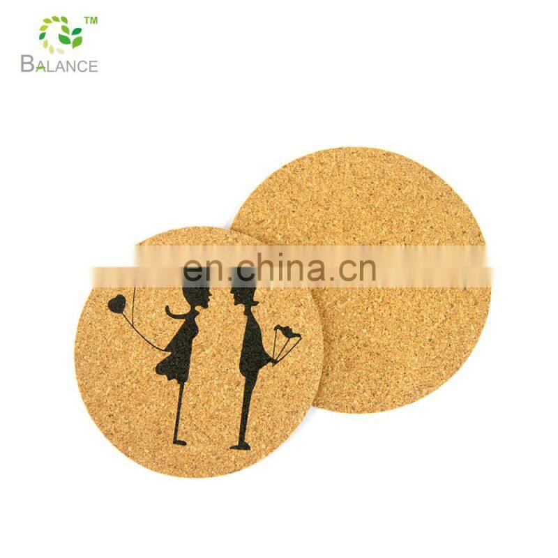 new design customization natural eco friendly coasters blank cork coaster 100mm size