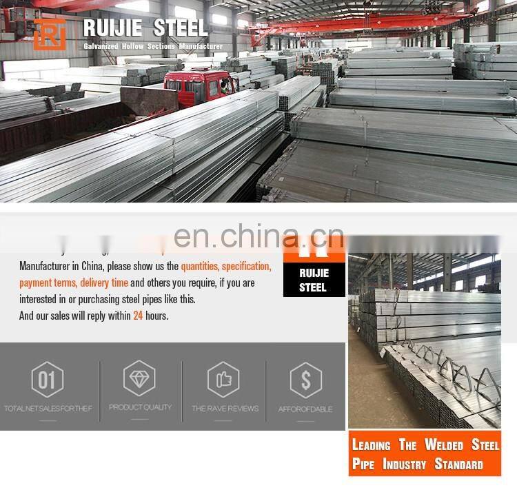 Q195 fencing Mild Carbon Square Welded hot dip 1.5 inch Galvanized Steel Pipe