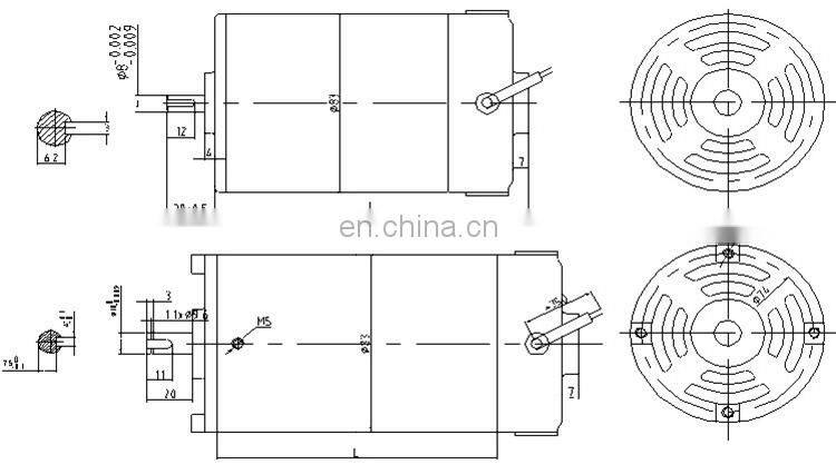 OD 83 mm 220v 6300 rpm brushed high speed permanent magnet electric dc motor BMM324