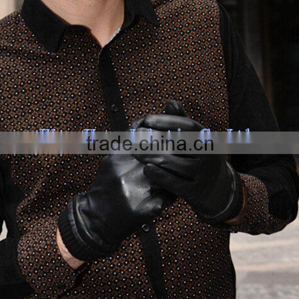 Mens goatskin winter gloves genuine leather