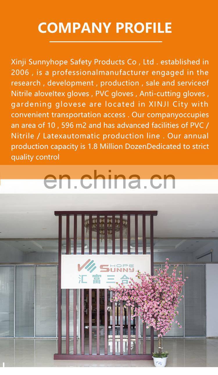 Sunnyhope red rubber PVC dipping gloves, long cuff PVC Coated Work Gloves safety,heavy duty gloves