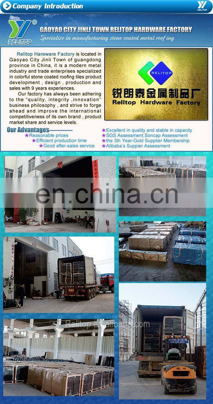 Shingles type roofing sheet China wholesaler of sturdy and durable colored stone coated metal roof tiles
