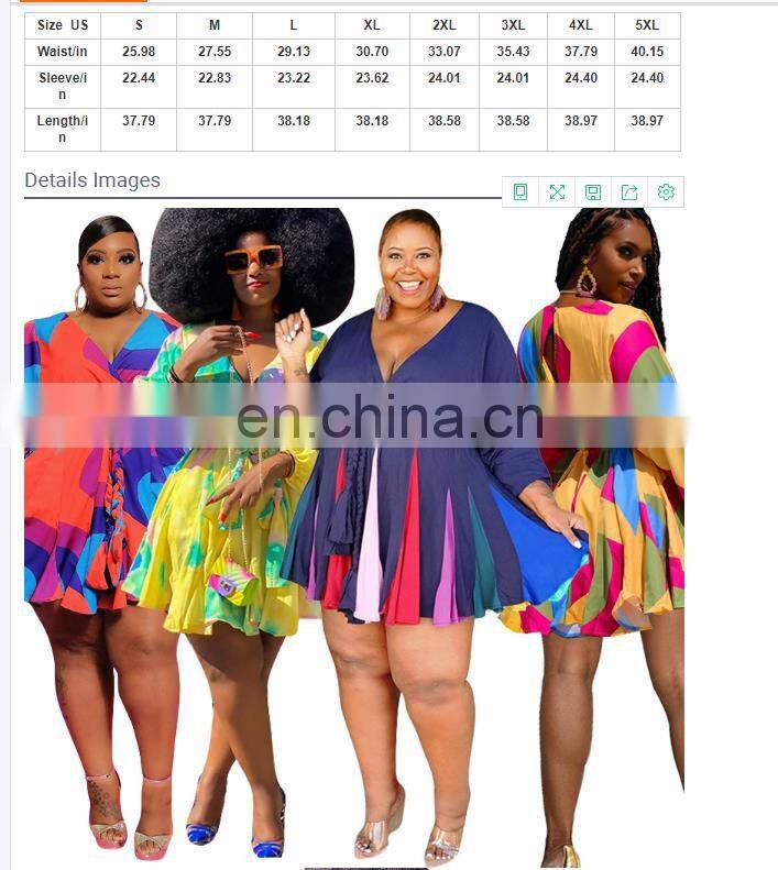 Manufacturer Customized Women's Summer Bohemian Long Skirt Printed V-neck Sexy Woven Oversized Skirt Plus Size Women's Clothing
