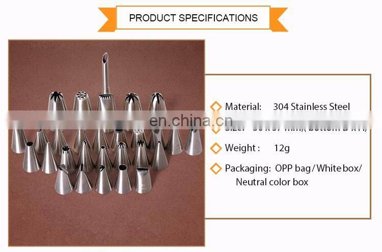 Stainless Steel Cake Baking Decorating Piping Tips, Cake Supplies Accessories Tools Kit