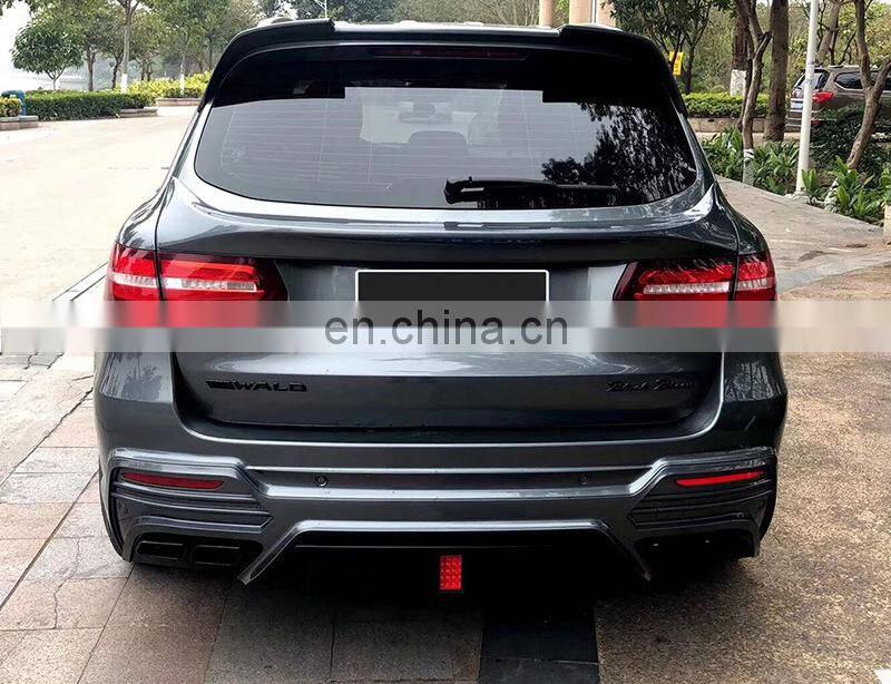 Runde PP Material WALD Style Bodykit Front Rear Bumper Upgrade GLC 43 63AMG For Mercedes-Benz X253 GLC200 GLC260 GLC300 bodykit