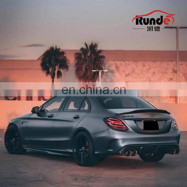 Runde Car Modification Carbon Fiber Material Rear Lip Exhaust For Mercedes-Benz W205 C200 C260 C300 C63AMG rear lip exhaust