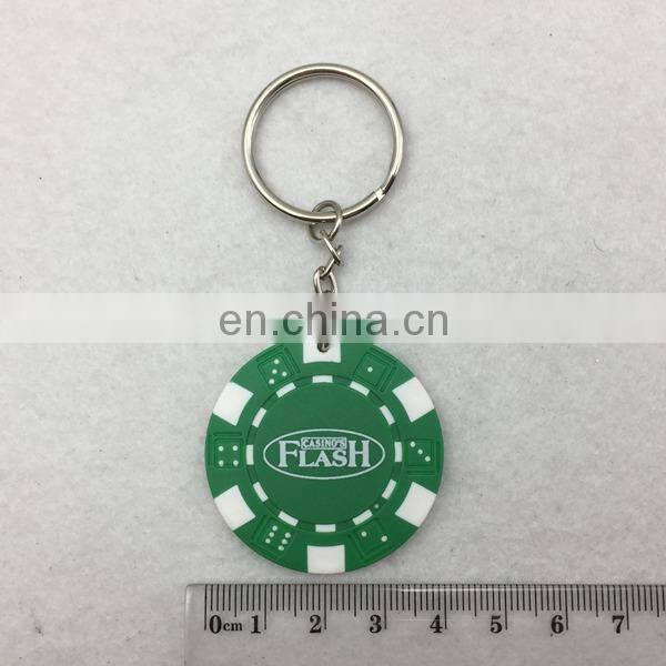 Plastic Clay OEM Poker Chip with Keychain