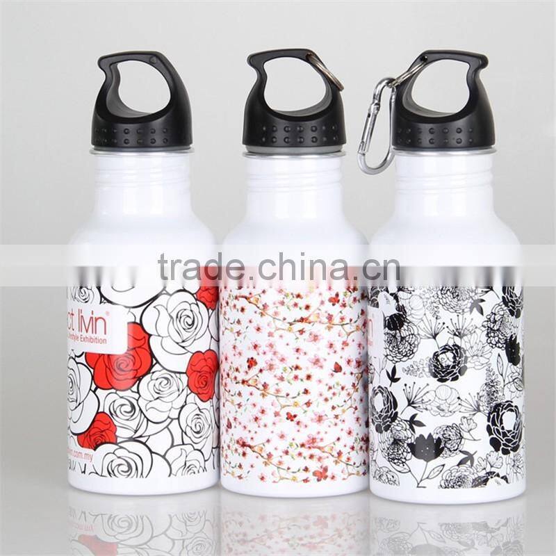 2015 Hot sale printed stainless steel sports water bottle