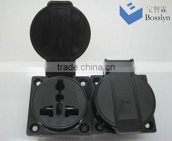 Cost-effective IP54 Grade schuko waterproof socket outlet/waterproof floor socket outlet/portable socket outlet