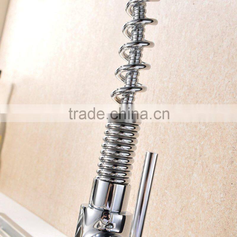 Good Build Quality Chrome Monobloc Kitchen Sink Mixer Tap Swivel & Spring Spout Pull Out Bar Taps