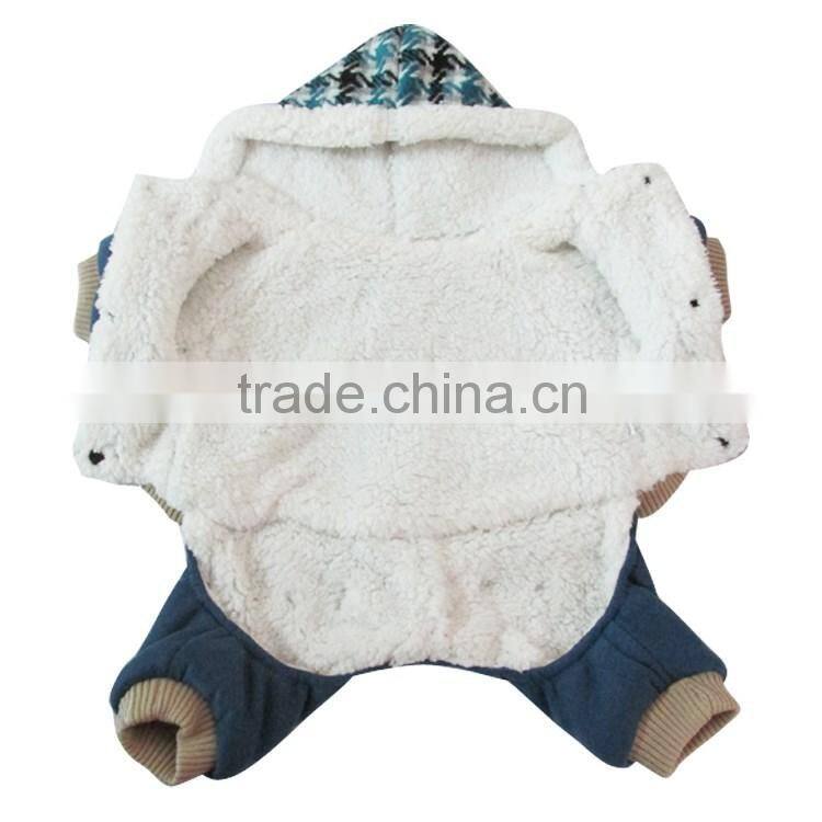 Nordic style plovers and down four feet warm blue dog clothing