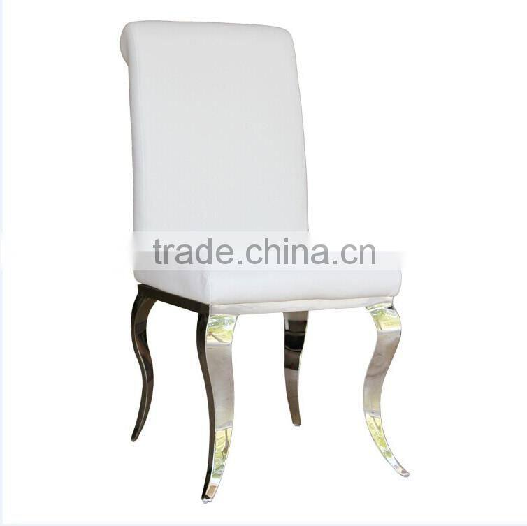 French ss leg white synthetic leather chair