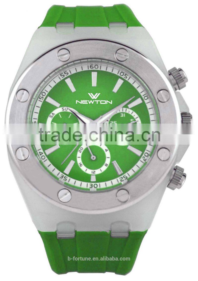 FT1318_GN 3 eyes PC Translucent Case Silicone Strap japan movt quartz prices image watches
