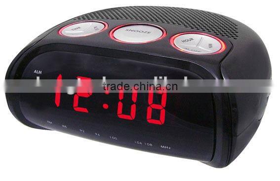 High Quality AM FM Dual Alarms Light Rim Clock Radio