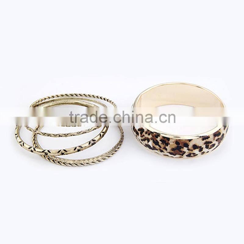Fashion Trends Dubai Gold Jewellery Sexy Leopard Print Bangles Set