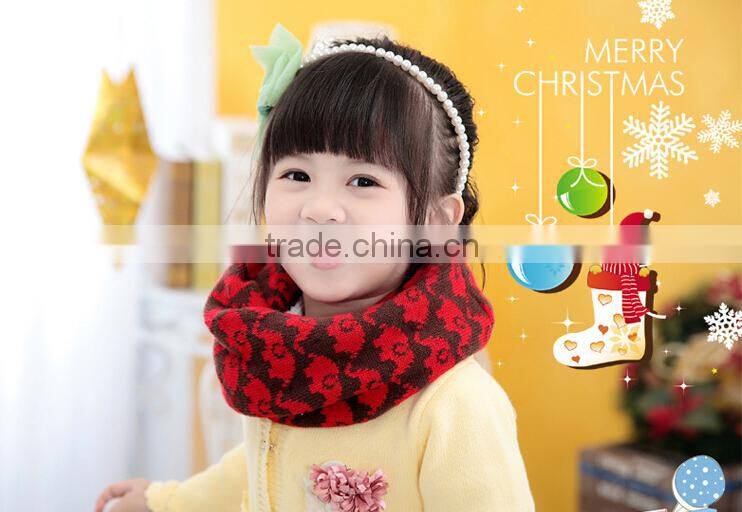 Winter Knitted Leopard Baby Circle Scarf