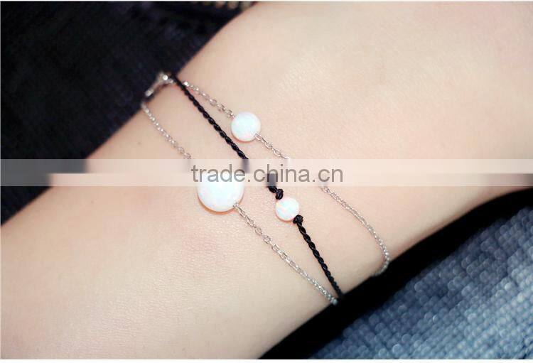 Wholesale Handmade blue fire opal bracelet 925 sterling silver tennis bracelets opal heart tennis bracelet