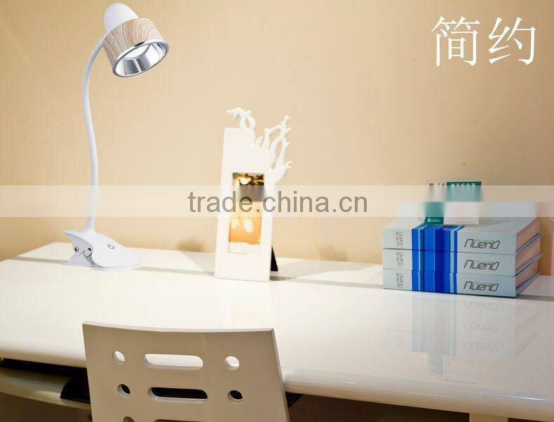 JK-860 Wholesale Hotel wooden clip Table Lights LED Desk Reaing Lamps for Bedroom