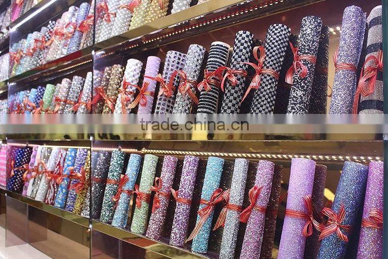 Clear Crystal Cutting Metal Mesh, Sticker Rhinestone Banding, Sticky Crystal Rhinestone Trimming Self-Adhesive for Decoration