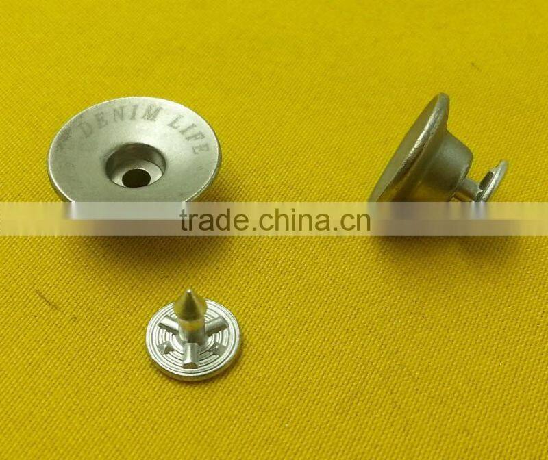 14mm New Arrive Laser Cutting Logo Zinc Alloy Jeans Tack Button -- MA1400