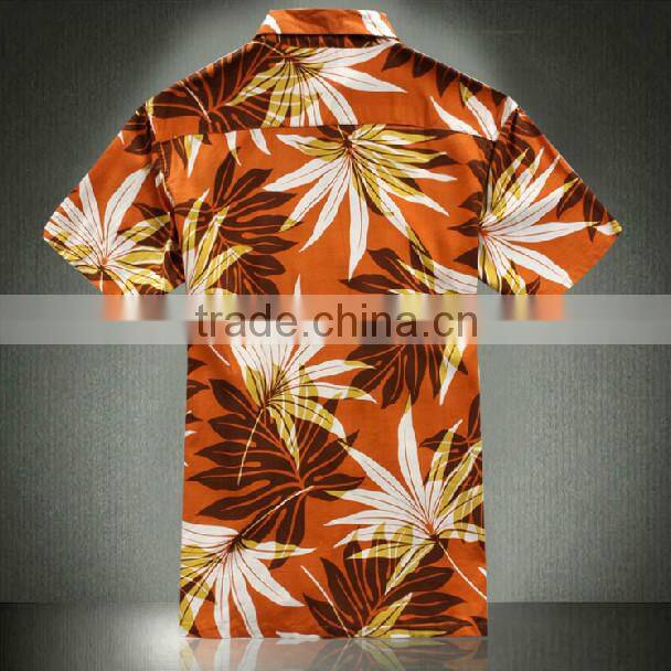 100% Cotton Fabric Foreign Trade Men Hawaiian Shirts