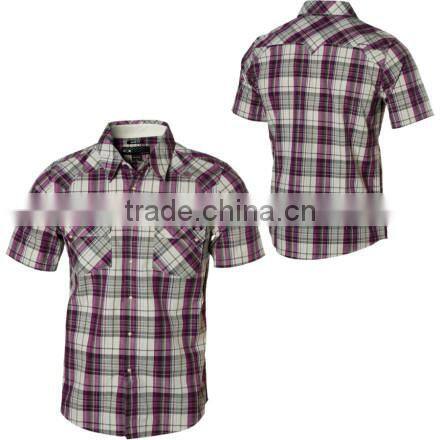 boy's short sleeve yarn dye checked shirt