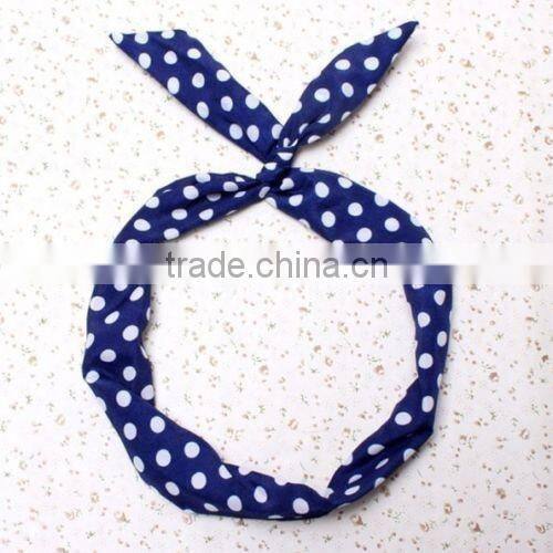 HOT 1 PC Lovely Kids Girls Lady Bow Headwear Hair Bands Hoop Rabbit Ear Wrapped Headband Party Wire Scarf Hair Accessories