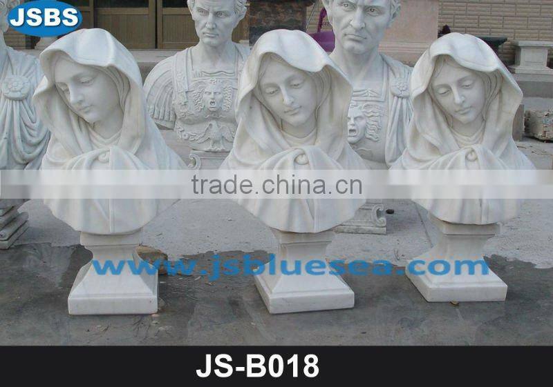 Stone bust of young man statue