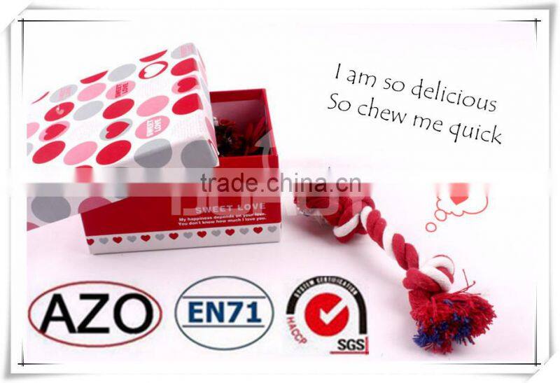 Red Color Dog Cotton Rope Pet Toys With Play And Chew