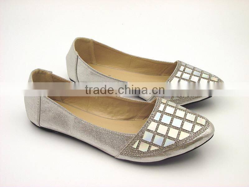 shining with diamond flat shoe dress shoe in stock