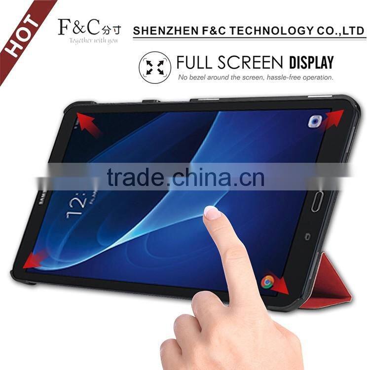 Guangdong lightweight multicolor hot press super slim smart stand flip cover case for Samsung galaxy Tab A 10.1 T580