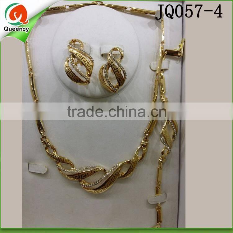 gold plated earring necklace bracelet set nigerian