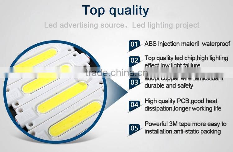Good price Emitting blue color led module 12v with patent product 2W pcb cob led module for Advertising lighting Backlight