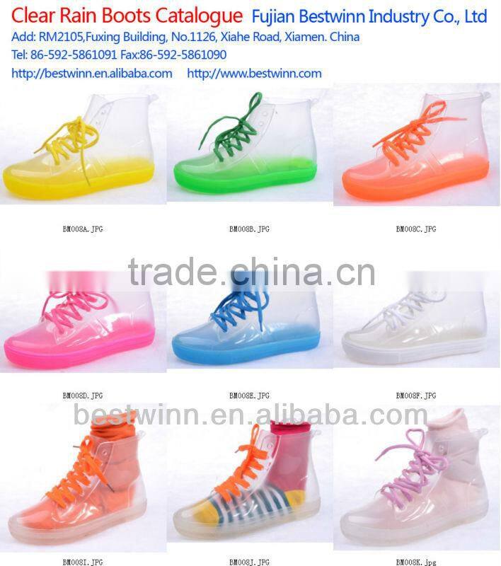 2016 lady High heel Rain Boots with lace