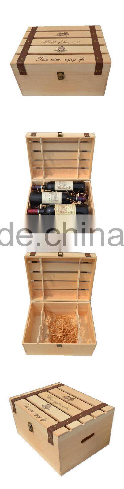 Luxury wooden wine bottle box wine glass box